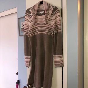 Sweater-Dress, pink & Tan